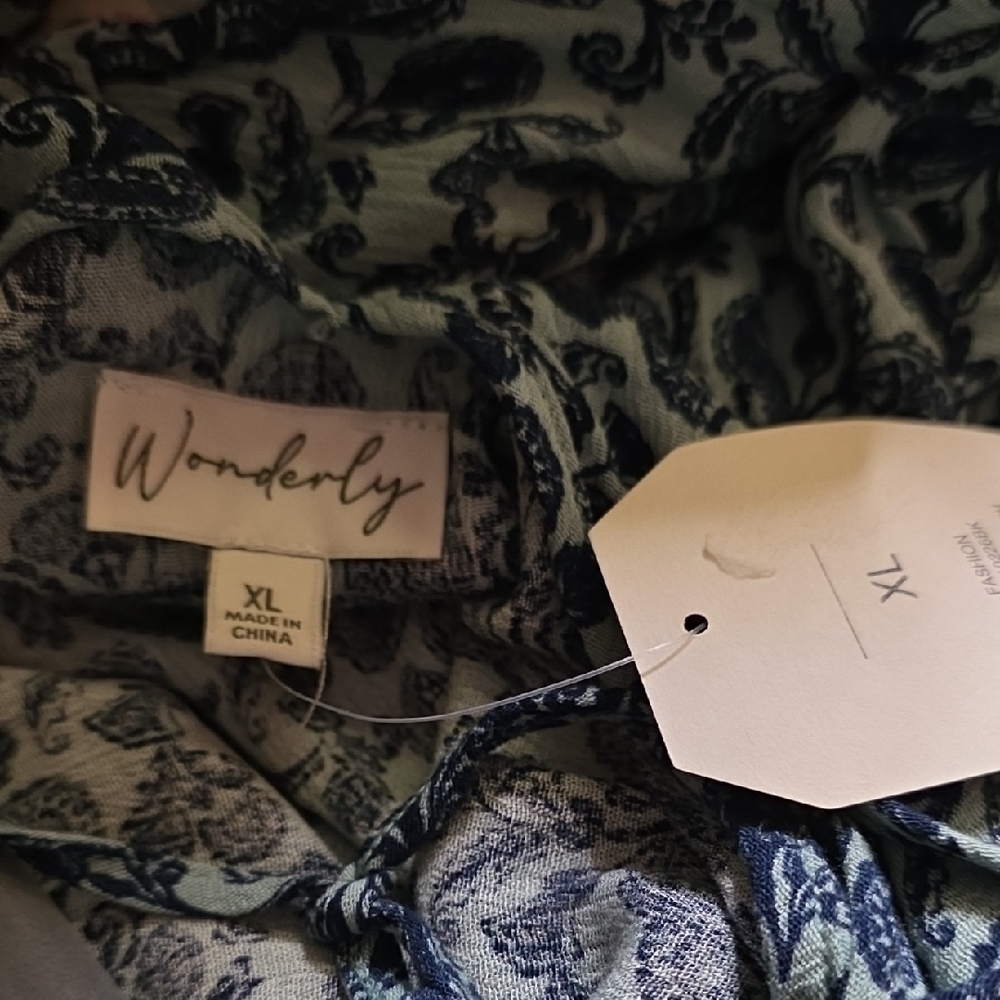 Wonderly Blue and Green Floral Blouse - Picture 2 of 5